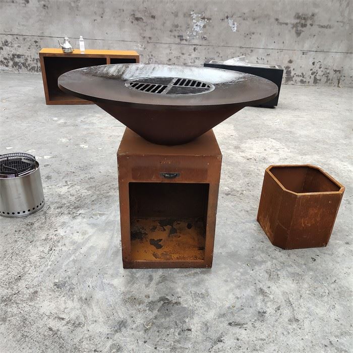 Corten Steel Bbq Grill Outdoor Design Steel Grill