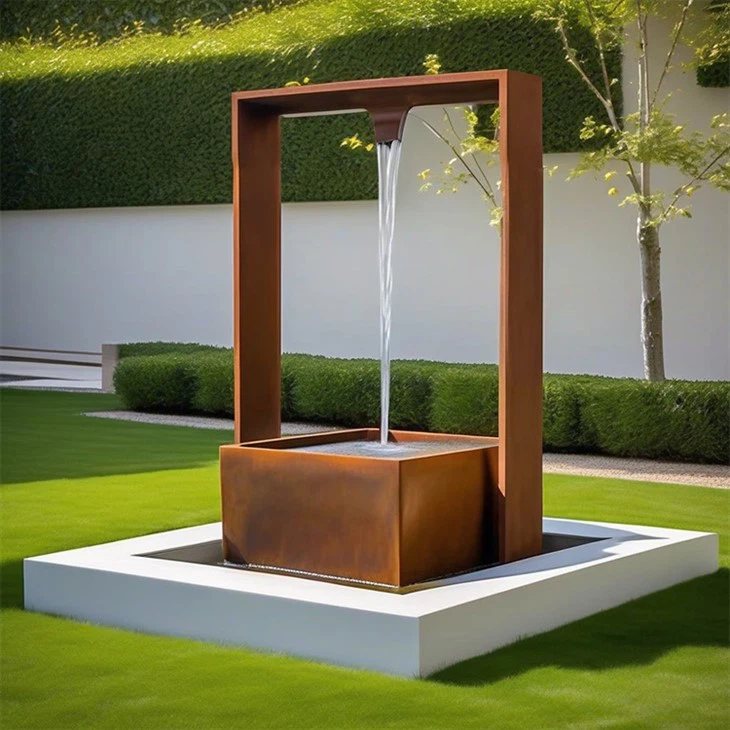 Cortina de chuva para decoração de jardim em aço Corten