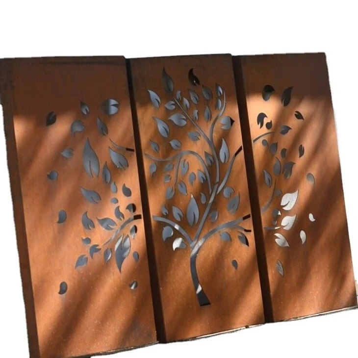 Flower Modeling Corten Steel Screen