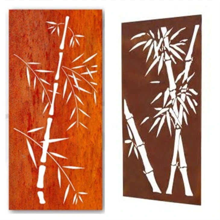 Flower Modeling Corten Steel Screen