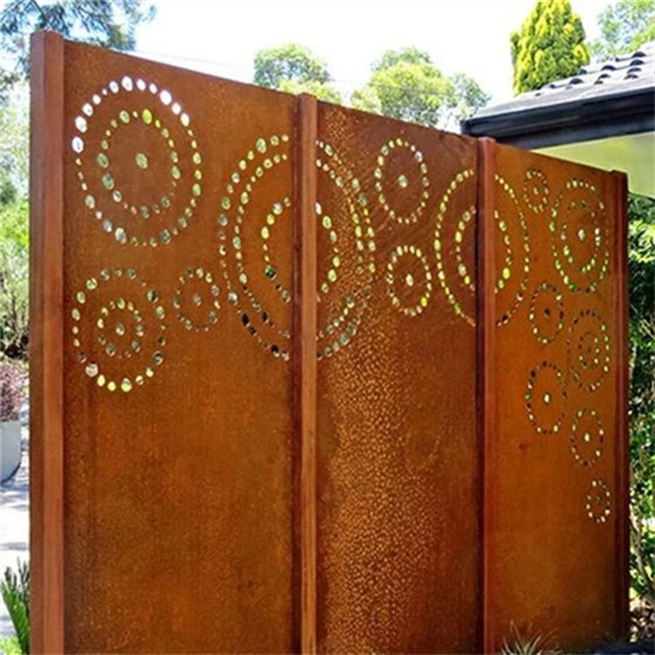 Flower Modeling Corten Steel Screen