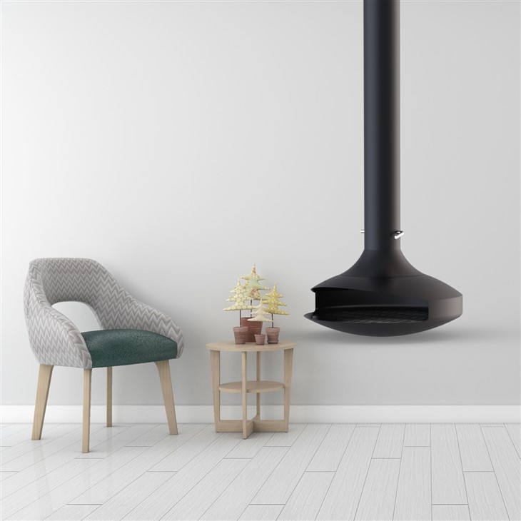 Lareira flutuante moderna suspensa