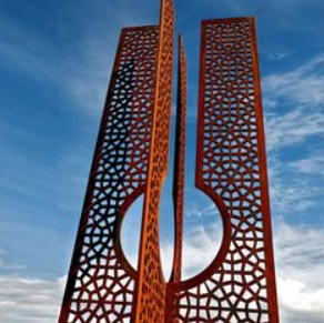 Estátua profissional de metal com escultura em aço Corten