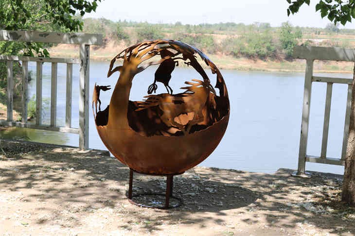 Corten Steel Outdoor Sphere Sculpture Fire Pits suppliers