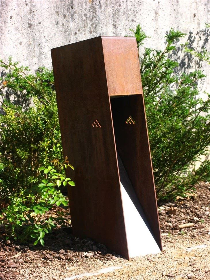 Square Decoration Led Light Corten Steel Bollard Light